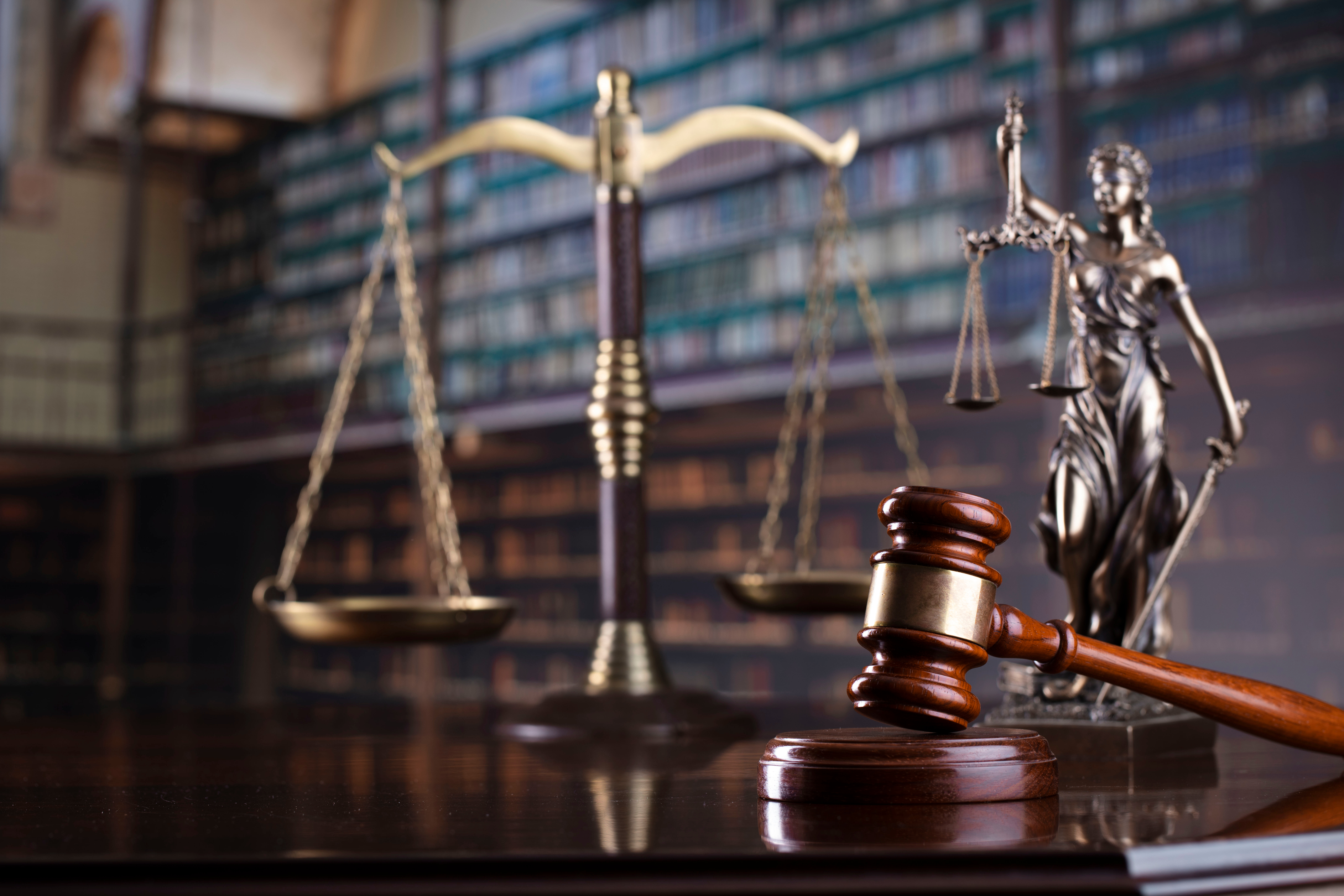 Judge's,Gavel,On,Library,Background.,Law,And,Justice,Concept.